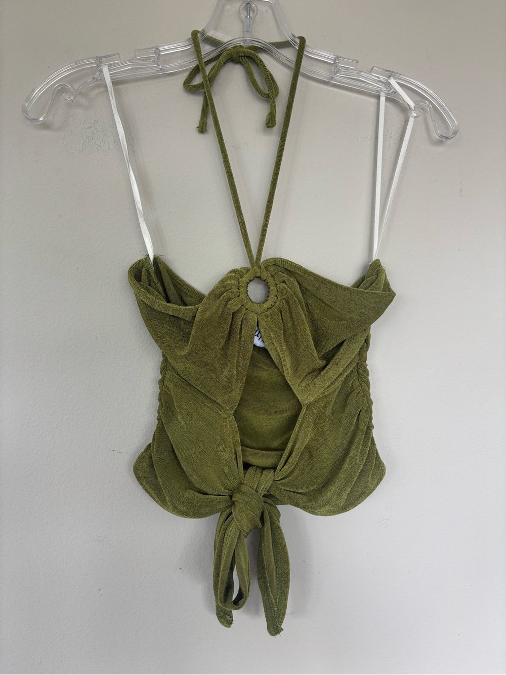 Princess Polly Olive Halter Tie-Front Camisole